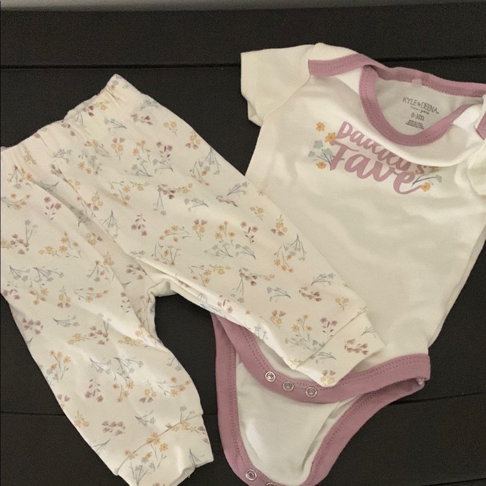 Kyle & Deena Baby Outfit - White and Purple
